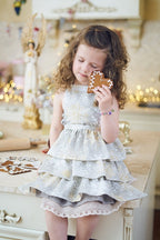 Winter motive kids apron with snowflake print, Cottom-Poly mix | TeaLu Rose Trillium
