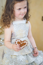 Winter motive kids apron with snowflake print, Cottom-Poly mix | TeaLu Rose Trillium